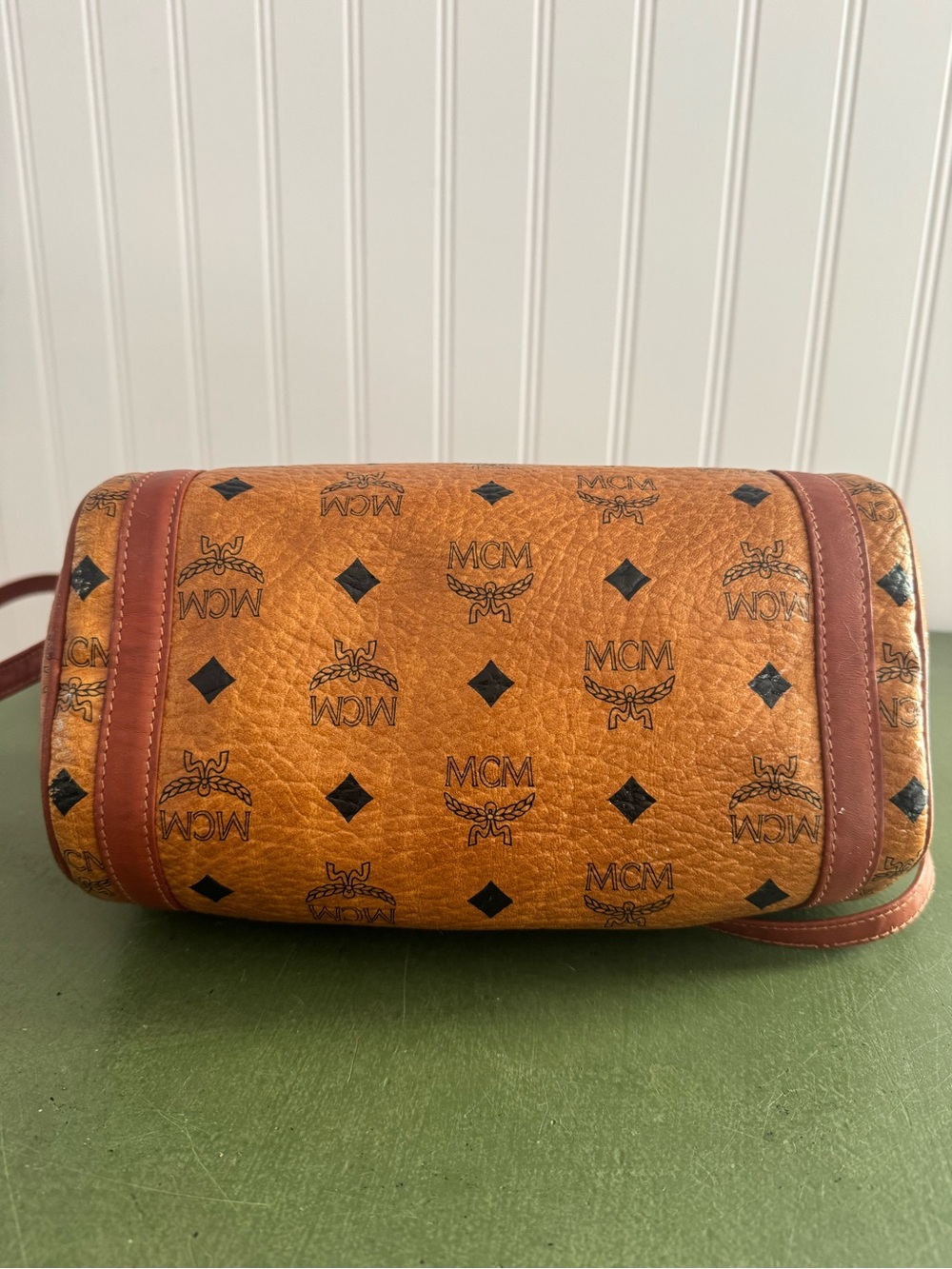 MCM Visetos X-Body Small Barrel Bag in Cognac Leather *Italy* - Picture 7 of 13